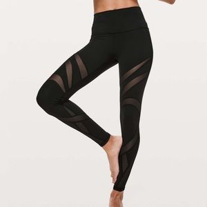 Lululemon Under Wunder High Rise Mesh Tights